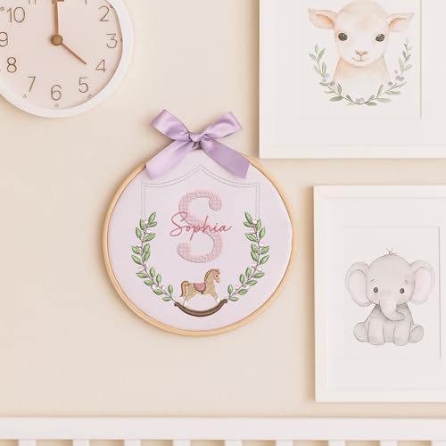 Embroidery Baby Name Sign, Personalized Welcome Baby Hoop Sign with Bow, Custom Baby Name Sign for Hospital, Infant Baby Shower Gifts New Parents (03) - Image 7