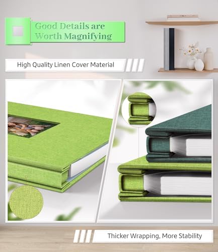 Artfeel Photo Album Self Adhesive Scrapbook Album for 3x5 4x6 5x7 8x10 Pictures,120 Pages Linen Cover with Display Window DIY Photo Book,Ideal Gifts for Family Travel Wedding Baby - Image 5