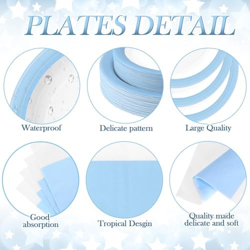 Funnymoom 452 Pcs Light Blue and White Party Decoration Supply for 50 Guest - Image 2