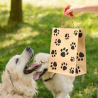 Tenceur 80 Pcs Dog Gift Bags Paw Dog Print with Handles Brown Black - Image 3
