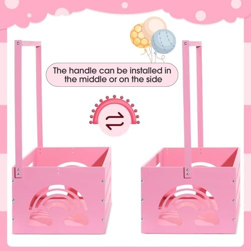 Yerliker Baby Shower Crate Closet with 26 Letters Garland, Pink - Image 3