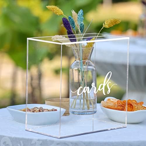 Hooqict Clear Acrylic Wedding Card Box with Slot Large Blank Gift Card Boxes for Reception, Party, Wishing Well, Money Box Holder, Graduation Decorations, Baby Shower - Image 4