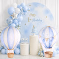 2 PCS Large Hot Air Balloon Baby Shower Decorations, Blue Hot Air Balloon Cardboard Theme Birthday Party Decor for Backdrop Yard Signs Standup Photo Booth Props by Unknown