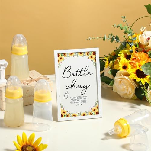 Roowest Bottle Chug Baby Shower Games Favors, Yellow, Sunflower - Image 4
