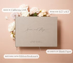 MUUJEE Personalized Guestbook in Taupe - Premium Custom Modern Guest Book for Wedding Reception, Birthday Party or Events w/Bookmark Blank Pages for Signing 11.5 x 8.5 inches - Image 3