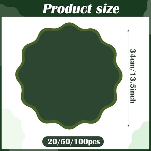 100Pcs Forest Green Thick Paper Placemats, Disposable Waterproof Place Mats - Image 2