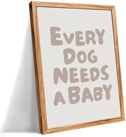 Framed Fun Kids Quotes Canvas Posters Every Dog Needs A Baby Wall Art Modern Trendy Minimalist Toddler Prints Playing Print For Nursery Room Wall Decor 24x36 inch by Unknown
