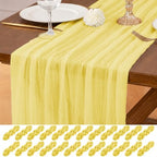 24 Pack Yellow Table Runner 10Ft Cheesecloth Table Runner by Lumaycens