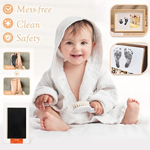 Baby Gift Set for Newborn - 11PCS Baby Shower Gifts Basket with Baby Blanket Baby Rattle, Wooden Keepsake Milestone Elephant Toy Decision Coin & Baby Bibs Socks Essentials for Baby Girls Boys - Image 6