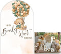 Teddy Bear Arch Backdrop 4x7ft We Can Bearly Wait to Meet You Arched Wall Covers Stretchy Background for Party Decorations Brown Baby Shower Decor Props NO-75 by Aerdce