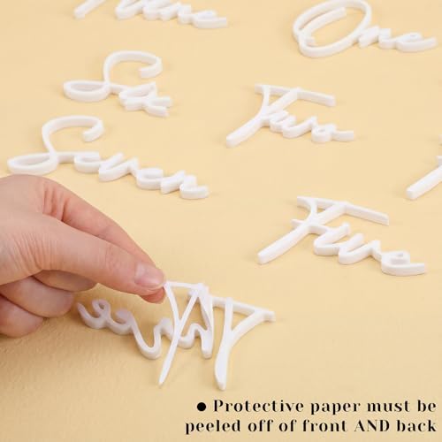 24 Pcs White Acrylic Cursive Wedding Table Numbers 1-24 - Image 5