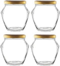 Nakpunar 4 pcs 32 fl oz Quart Glass Tureen Jars with Gold Plastisol Lined Lids - Made in Italy by Nakpunar