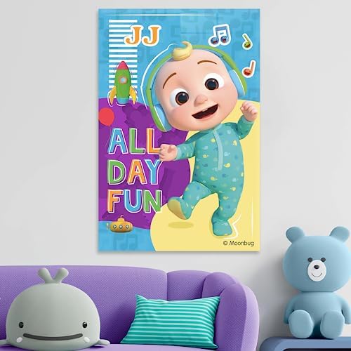 EGD JJ Cocomelon Picture Frame I Acrylic Art Decorations for Kids Bedroom I CoComelon Acrylic Frame I Wall Decor for Boy & Girl I Wooden Stand for Wall Support (Wide 12"x 18" Height) by E-GraphicDesignInc