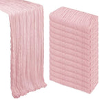 12 Pack Dusty Pink Table Runner Cheesecloth 10Ft Gauze Cheese Cloth Table Runner 35x120 Inch Boho Sheer Rustic Fabric for Holiday Party Decor Baby Shower Wedding Decorations by Heneger