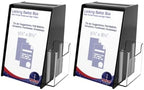 Marketing Holders 2 Pack 5.75” x 5.5" x 8.75" Locking Ballot Box Black Acrylic with 5.5" x 8.5" Slide in Header Sign Holder and 4" Form Pocket Countertop Donation Bin by MarketingHolders