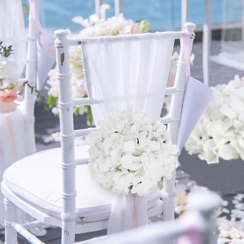 White Hydrangea Flower Balls for Centerpieces - 12 PCS - Image 6