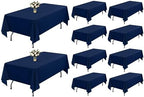 Showgeous 60x126 Inch Navy Blue Rectangle Tablecloth 10 Pack Fit 7FT Table by Showgeous