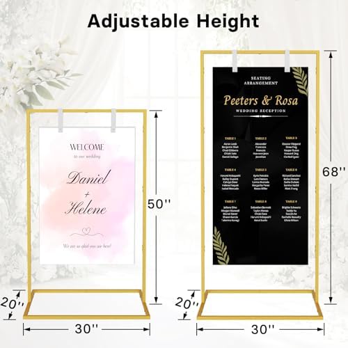 Wedding Welcome Sign Stand, Includes Custom Sign Design, Gold - Image 3