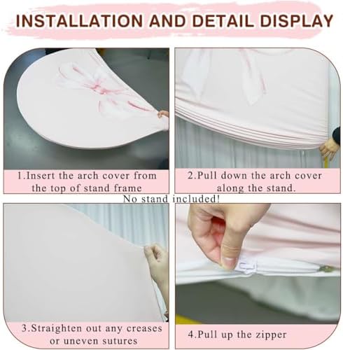 A Little Wildflower is on the Way Arch Backdrop Cover Pastel Pink Girl Baby Shower Party Floral in Bloom Fabric Arched Photo Booth Sign Spring Decorations 6ft - Image 6
