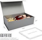 LIFELUM Grey Magnetic Gift Box for Business Presents, 13.85"x8.35"x4.45" - Image 5