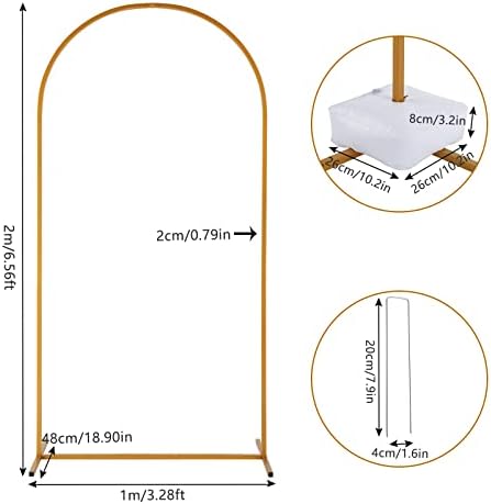 Outvita 6.6ft Wedding Arch, Metal Backdrop Stand Wedding Ballon Arch Frame Decoration Support Stand for Ceremony Indoor Outdoor Party Event Baby Shower - Image 2