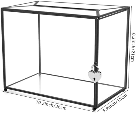 Transparent Acrylic Wedding Card Box with Lock, Slot Envelope Holder for Wedding Reception Bridal Shower Birthday Baby Shower Election Votes Graduation Parties Honeymoon Fund Memory Box - Image 2