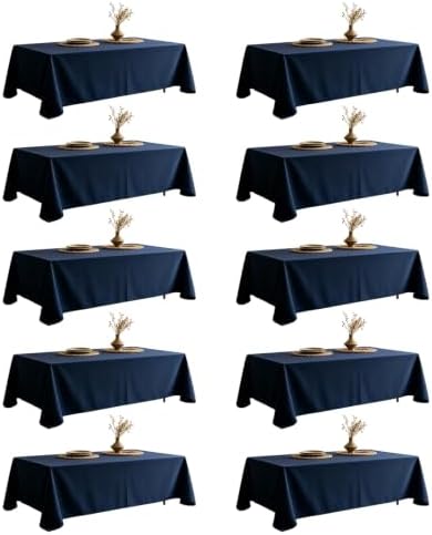 DRESSMAKER 10 Pack Blue Table Cloth Rectangle 60X102 Inch Fit 6FT Table by Dressmaker