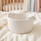 OUNONA Woven Baby Shower Gift Basket: 14x11x6 Inch Cotton Rope Nursery Storage Basket with Handles - Diaper &Wipes Caddy Organizer for Newborn Infant Essentials - Image 6