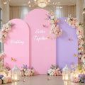 Pink and Purple Arch Cover 6.6FT 7.2FT 8FT Party Party Arch Covers Stretchy Backdrop Set of 3 by LittleFunny