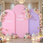 Pink and Purple Arch Cover 6.6FT 7.2FT 8FT Party Party Arch Covers Stretchy Backdrop Set of 3 by LittleFunny