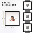 Poster Palooza 20x20 Black Autograph & Signature Picture Frame With White Square Opening Photo Mat for 6x6 Pictures - With Pens, UV Acrylic & Foamboard Backing - Image 3