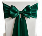 50 Pack Hunter Green Chair Sashes Bow Satin Wedding Chair Ribbon 7x108 Inch - Image 2