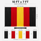 Red Black Yellow Backdrop Curtains 10x7FT, Wrinkle-Free Fabric Photo Backdrop Curtains for Mexican Fiesta Party, Latin Theme, Carnival Decor, Hip Hop Birthday, Soccer Watch, Cultural Event - Image 4