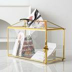 12.6" x 6" x 9" Wedding Card Box with Slot and Lock, Glass Card Holder for Party Reception, Centerpiece, Home Decorative, Gold (Glass Box Only) Slot Length 7.3 Inche - Image 7