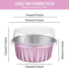 200 Pack Aluminum Cupcake Liners with Lids,Pink,Plain - Image 4