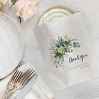 Canopy Street Personalized Lush Greenery Thank You Treat Bags / 50 Custom Event Dessert Bags / 5 3/4" x 8" Watercolor Floral Cookie Holder Wedding Anniversary Favor/Made In The USA - Image 3