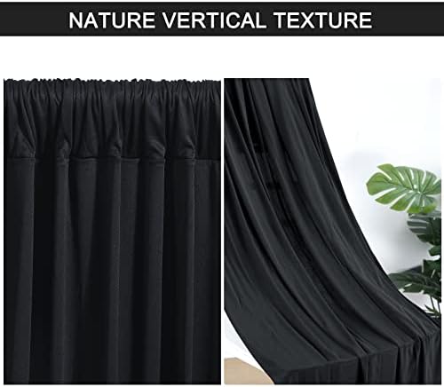 50x10ft Black Backdrop Curtain for Wedding Parties Wrinkle Free Fabric Black Drapes Backdrop Decoration for Baby Shower Birthday Photography Decoration 10 Panels, 5ft x 10ft - Image 5