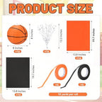72 Pieces Basketball Paper Lanterns Centerpieces Decorations Basketball Lanterns Table Centerpieces with Metallic Foil Centerpiece Wrapping Paper and Ribbons for Birthday Party (72 PCS，Basketball) - Image 2