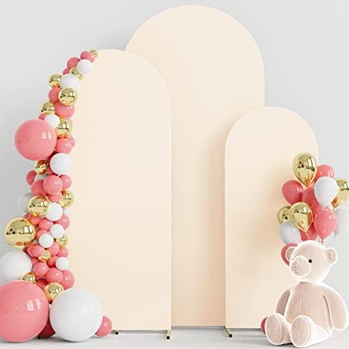 Wokceer Arch Backdrop Cover Arch Covers Strethy Backdrop Set of 3 Beige by Wokceer