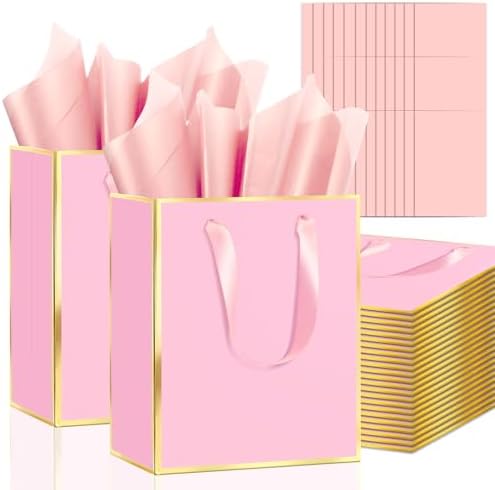 Epoesch 36 Pack Gift Bags with Handles & 36 Tissue Papers – 8x5x10 Inches by Unknown