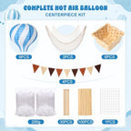 22 Pcs Hot Air Balloons Decorations Set, Blue - Image 2