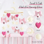 Baby Mobile for Crib Pink Bow Baby Crib Mobile for Girls - Image 3