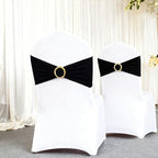 Black Chair Sashes 50 Pack with Gold Buckle Slider, Spandex Sashes for Folding Chairs Wedding Party Banquet Décor - Image 4