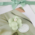 ACITHGL 30 Sets Fully Assembled Small Bubble Candle Party Favors for Guests Bulk Bridal Showers Favors Candles with Stylish Ribbons Thank You Cards Gifts (Green) - Image 4