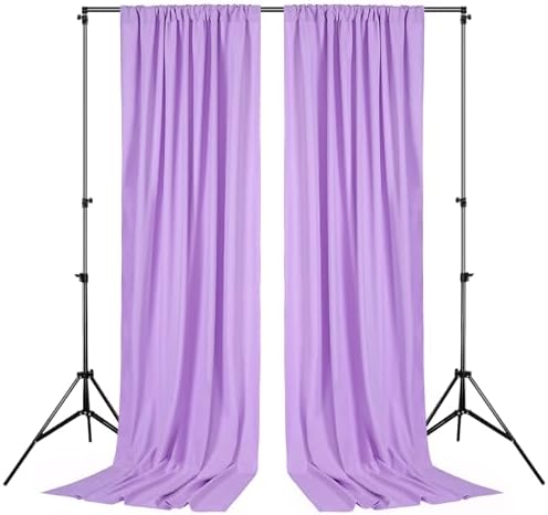 Lavender/Light Purple Backdrop Curtains 20ftx10ft Polyester Photo Drapes - Image 4