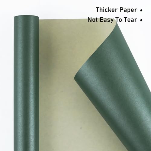 NESCCI Dark Green Matte Wrapping Paper,Gift Wrapping Paper-3 Roll - Image 3