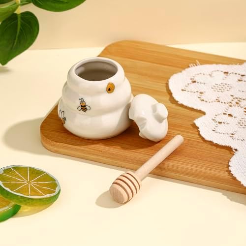 12 Sets Ceramic Bee-Happy Honey Pot with Dipper，Honey Jar Serving Set with Exquisiting Package for Wedding Favor,Bridal Shower Favor, Baby Shower Favor，Party Favor (12) - Image 5