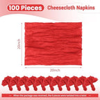 100 Pack Red Cloth Napkins 20x20Inch Cheesecloth Napkins - Image 2