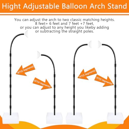 Balloon Arch Kit Stand for Birthday Decoration 8.2FT & 6FT - Image 2