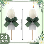 Conelist 24 Pack Tulip Candles White Flower Candle Wedding Favors for Guest - Image 2